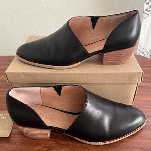 Madewell Asymmetrical Shoes in Leather Black Size 11